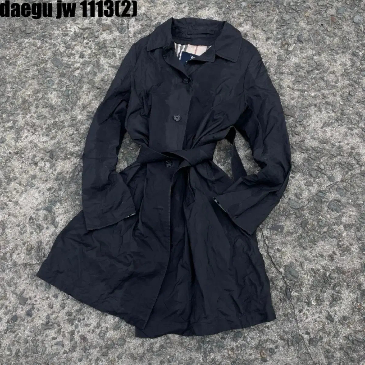 バーバリーブラックトレンチコートレディース 90